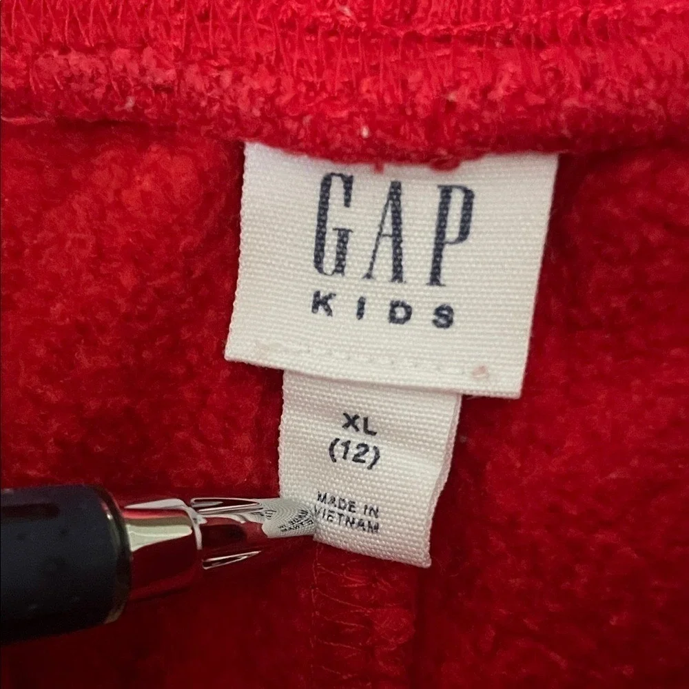 Gap Sweatpants Kids XL 12 Red Good Fleece Lined Logo‎ Joggers